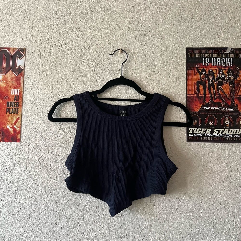 Shein Navy Blue Crop Top